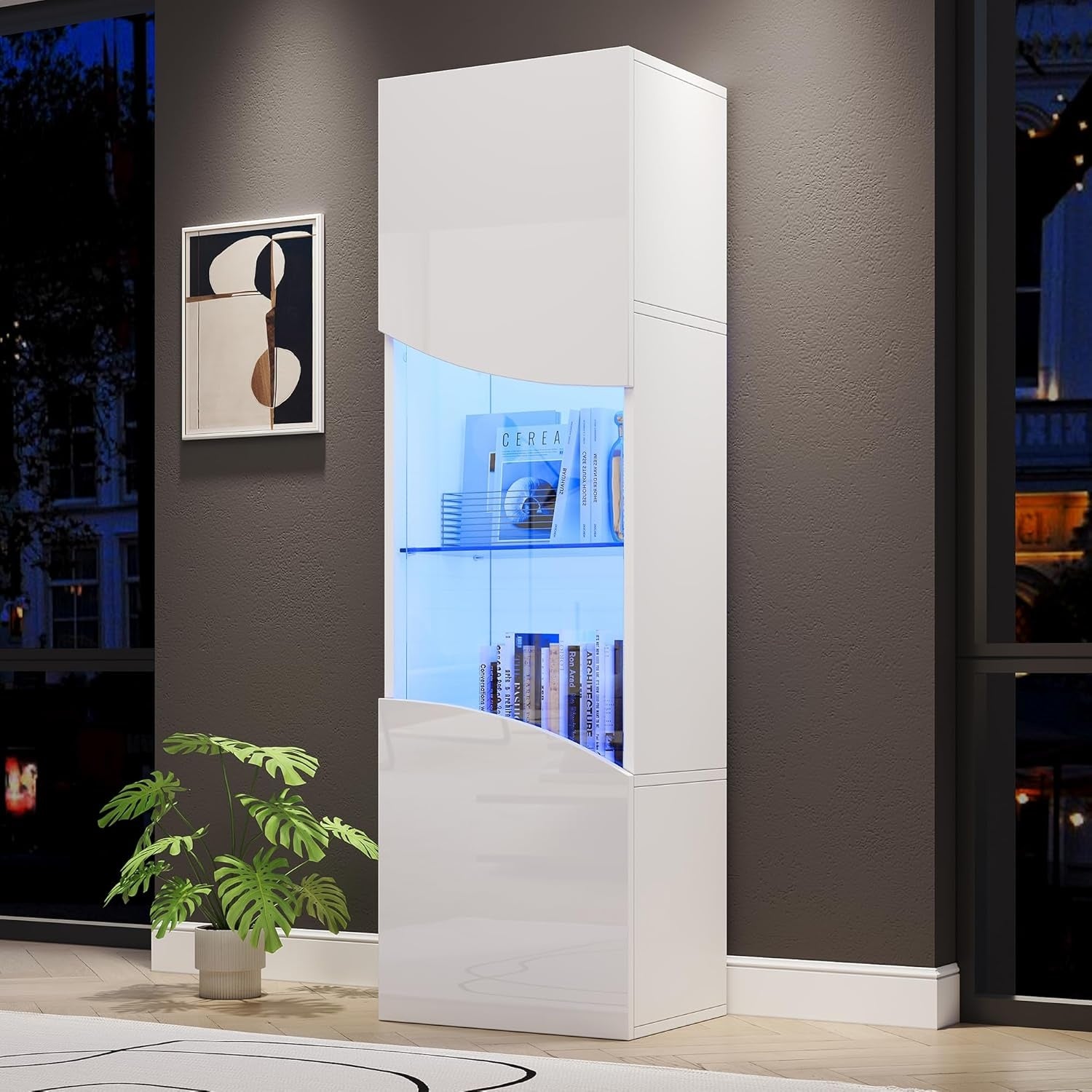 Glasvitrine mit LED-Beleuchtung, Glast¨¹ren und Glasb