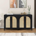 Rattan-Sideboard mit 4 T¨¹ren und gro?z¨¹gige