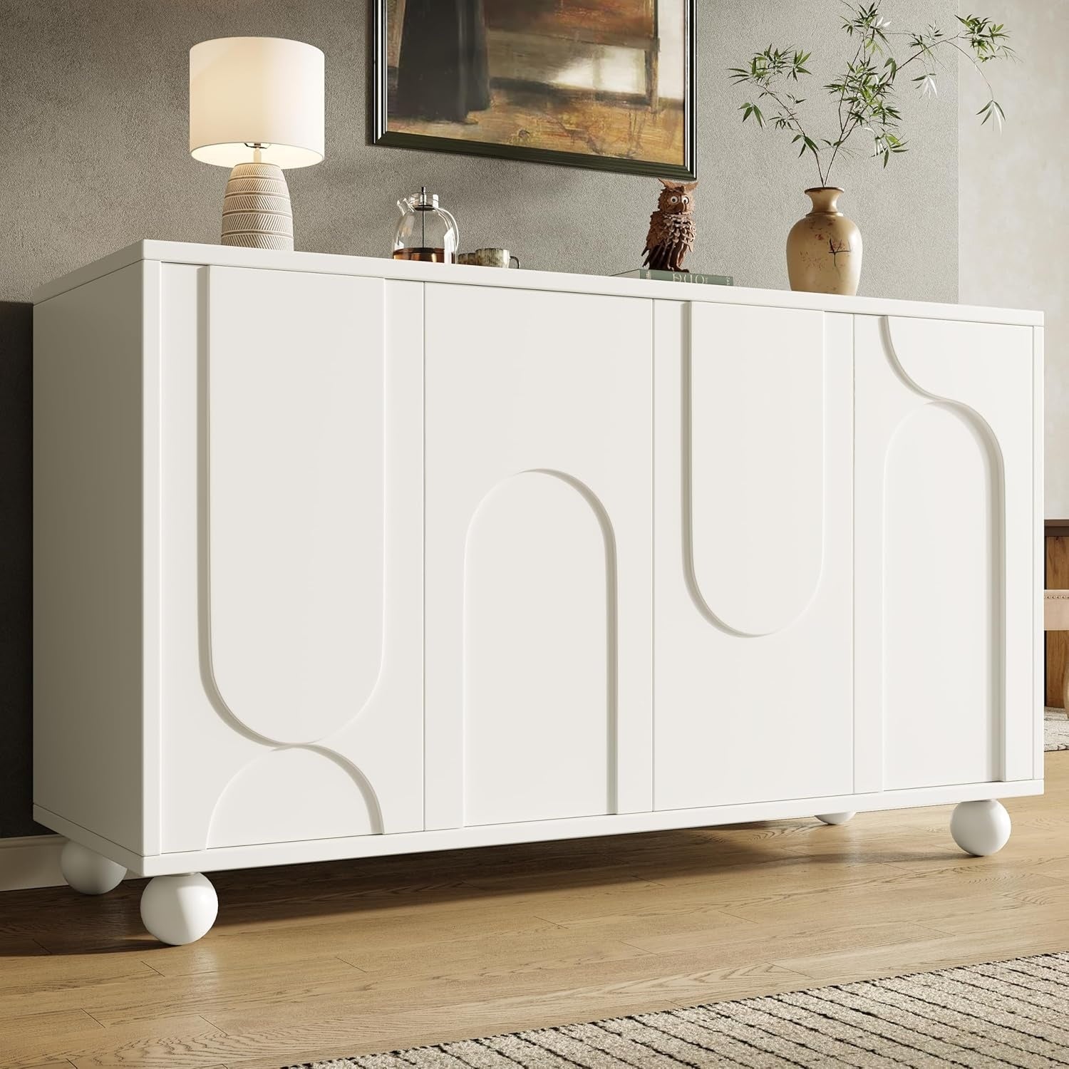 K¨¹chenschrank mit 4 T¨¹ren, verstellbaren Einlegeb?den und Staura