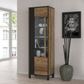 Vitrine mit 1 T¨¹r aus Holzwerkstoff in Schwarz und Alpenfichte, 60 ¡Á 1