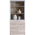 Vitrine mit Glast¨¹ren aus Holzwerkstoff in Sandeiche, 80 ¡Á 184