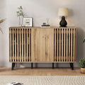 Sideboard mit 3 T¨¹ren und 6 Ablagef?chern, Holzoptik, 1