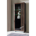 Vitrine mit 1 T¨¹r aus Holzwerkstoff in Schwarz, Edeleiche und Schwarz Hochglanz, 73,3 ¡Á 197