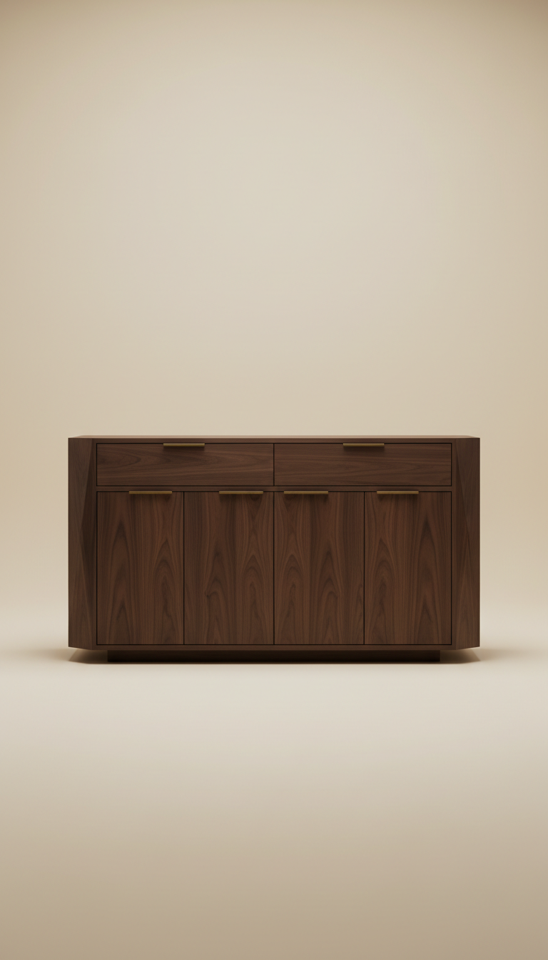 Buffet in tiefem Nussbaum