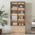 Vitrine mit LED-Beleuchtung, 2 T¨¹ren, Glast¨¹r und 2 Schubladen, 7