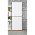 Schrank mit 4 T¨¹ren aus Holzwerkstoff in Wei? und Wolframgrau, 84,5 ¡Á 226,5