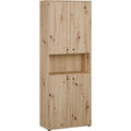 Schrank mit offenem Regalfach und 4 T¨¹ren aus Holzwerkstoff in Artisan-Eiche, 73,7 ¡Á 197,5